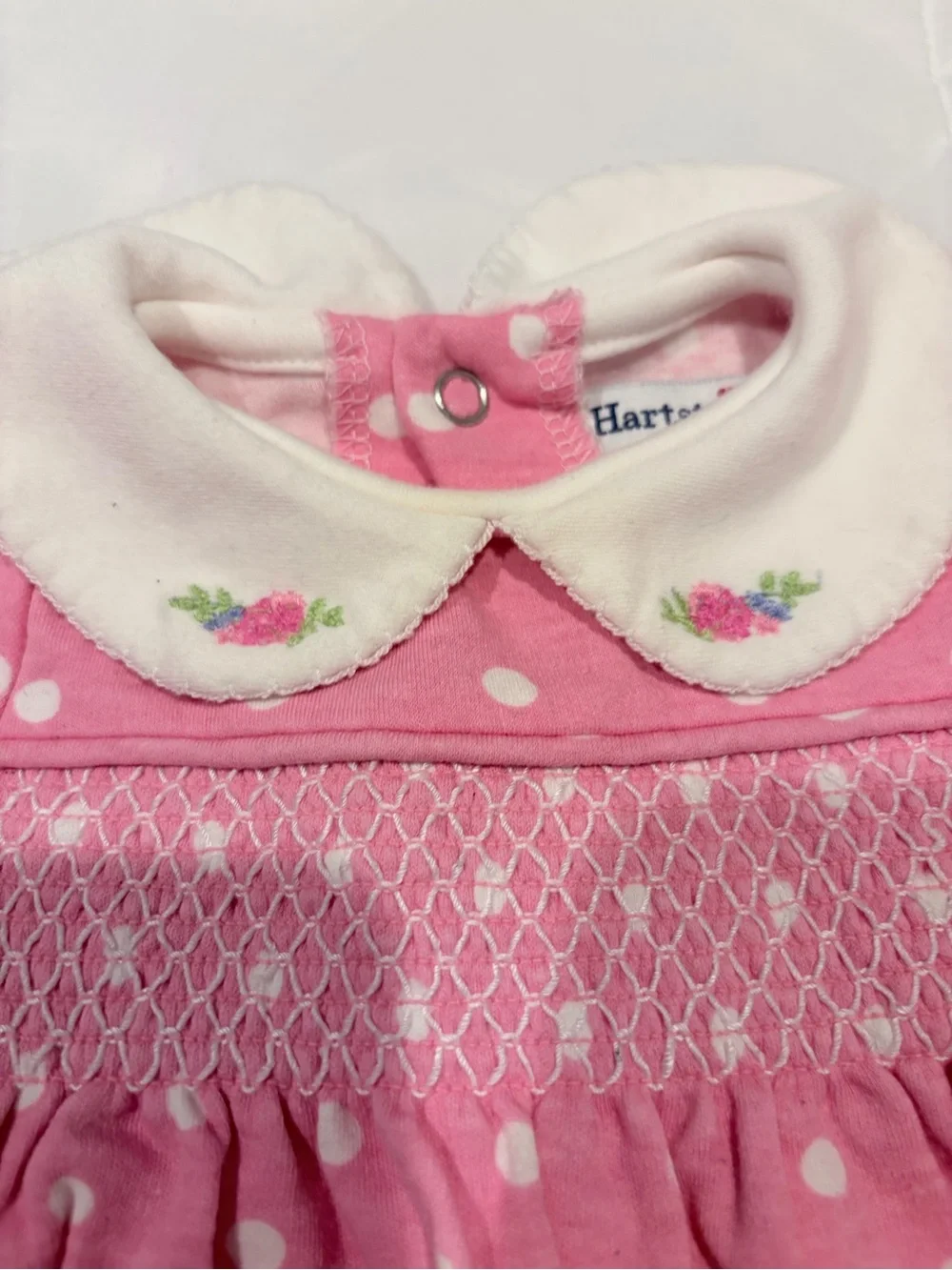 Hartstrings Pink Polka Dot Dress with Matching Bloomers